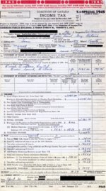 Russel Cost Accountant earns $2365.30 for year 1945.
