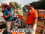 Kirk Scott interviews tugfest organizer Steve Briggs at the Marine & Rail Museum.